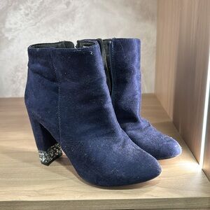XOXO Rhinestones Velvet Booties